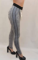 Штани — легінси жіночі картаті з двома тасьмами по зовнішньому шву та на широкому трикотажному поясі М — XXL, фото 2