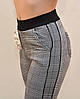 Штани — легінси жіночі картаті з двома тасьмами по зовнішньому шву та на широкому трикотажному поясі М — XXL, фото 7