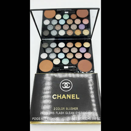 Набір тіні 20 кольорів + румяня 2 кольори Chanel 40g+12g, фото 3