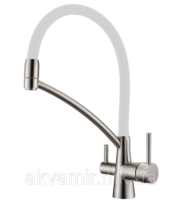 Змішувач Fabiano FKM 3110 неіржавіюча сталь/білий (Inox White) з підключенням до фільтру