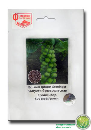 Насіння брюссельської капусти «Гронингер» 500 насінин, «Фермерське подвір'я», фото 2