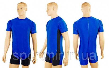 Трико для боротьби та важкої атлетики, паверліфтингу CO-0716-BL синій (біфлекс, M-4XL (RUS 42-54), фото 1