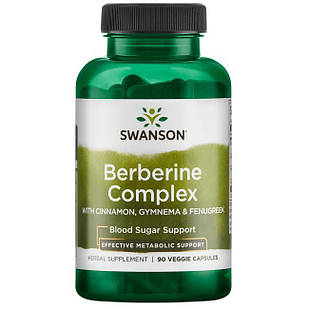 Berberine Complex with Cinnamon, Gymnema & Fenugreek Берберин, Кориця, Джимнема, Фенугрек, 90 капс