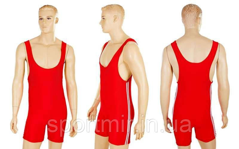 Трико для боротьби та важкої атлетики, паверліфтингу CO-3534-R червоний (біфлекс, р-р S-XL (RUS 44-52)), фото 1