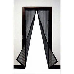 Москітна сітка на магнітах антимоскітна штора на двері Magic Mesh Чорна (Niz00116)