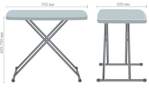 Уличный белый стол раскладной пластиковый Грув 76*50*42.5-70 на ...