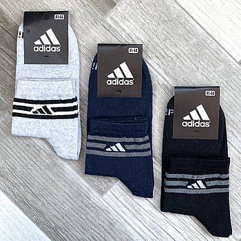 Шкарпетки чоловічі демісезонні бавовняні спортивні Adidas, Athletic Sports, середні, асорті, 12557