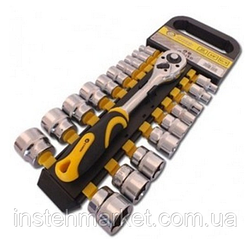 Набір насадок торцевих Сталь AT-2038 з тріскачкою 3/8 — 20 шт (70001)