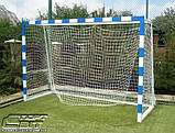 Ворота для міні-футболу або гандболу 3000х2000 (з смугами) у к-ті з щитом 900*680 оргскло і кошиком, фото 2