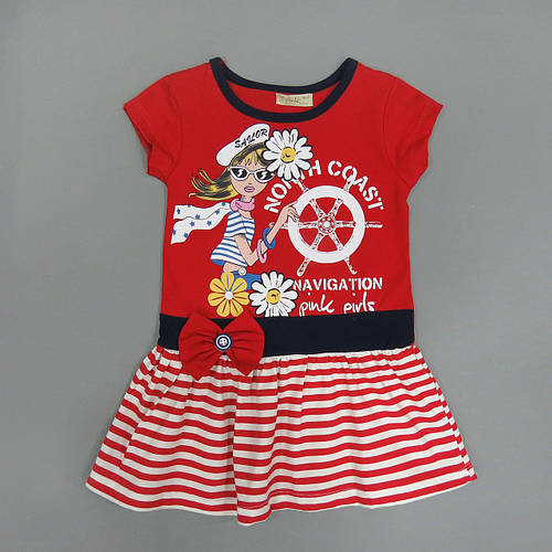 Летнее платье "Морячка" для девочки. 92 см (ID#639175767), цена: 152 ...