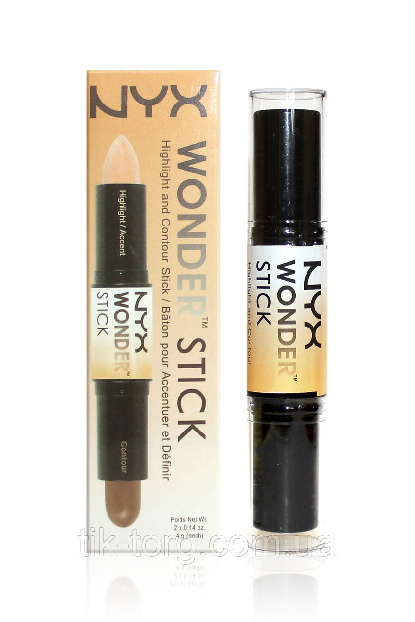 Двусторонний консилер-стик NYX wonder stick (highlight and contour stick) (без индивидуальной упаковки) - фото 1 - id-p916091611