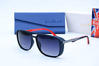 Прямоугольные мужские фирменные солнцезащитные очки 9323 син красные