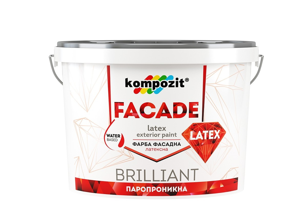 Фасадна матова фарба Kompozit FACADE LATEX Біла 14 кг