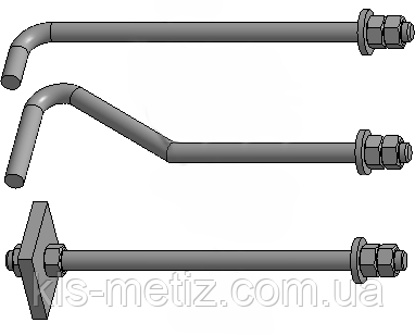 Болти фундаментальні анкерні ГОСТ 24379.1-80 від М 12 до М 140, фото 2