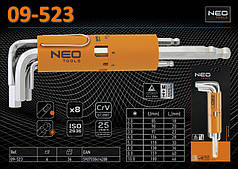 Набір довгих 6-г із кулею 2,5-10 мм, 8 шт., NEO 09-523
