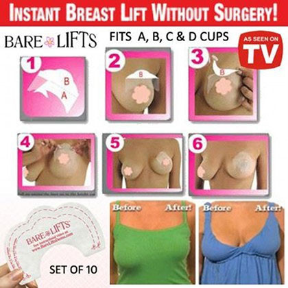 Невидимий бюстгальтер Bare Lifts (наклейки для підняття грудей)