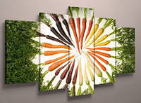 Картина модульна для кухні морква 125х70