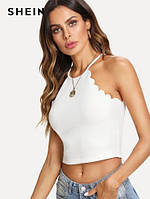 Майка жіноча коротка S білий