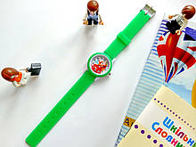 Дитячі наручні годинники Barbie (барбі) на силіконовому ремінці, зелені