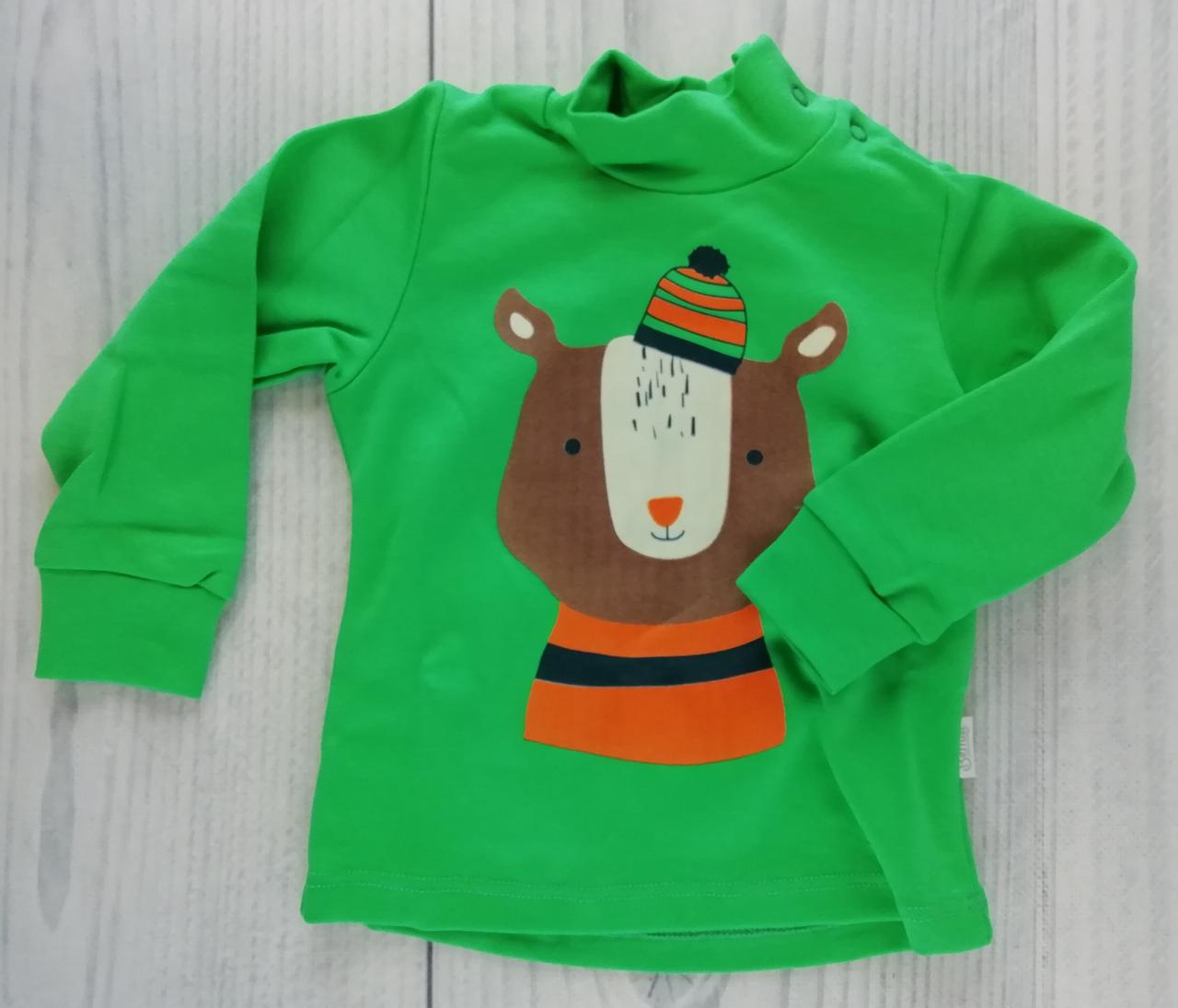 Гольф для хлопчиків 7 міс Ріст 74 Інтерлок Зелений Бавовна ГФ22(74) Бембі Україна, фото 1