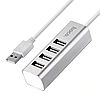 Концентратор USB Hub Hoco HB1 на 4 USB порту - Silver, фото 2