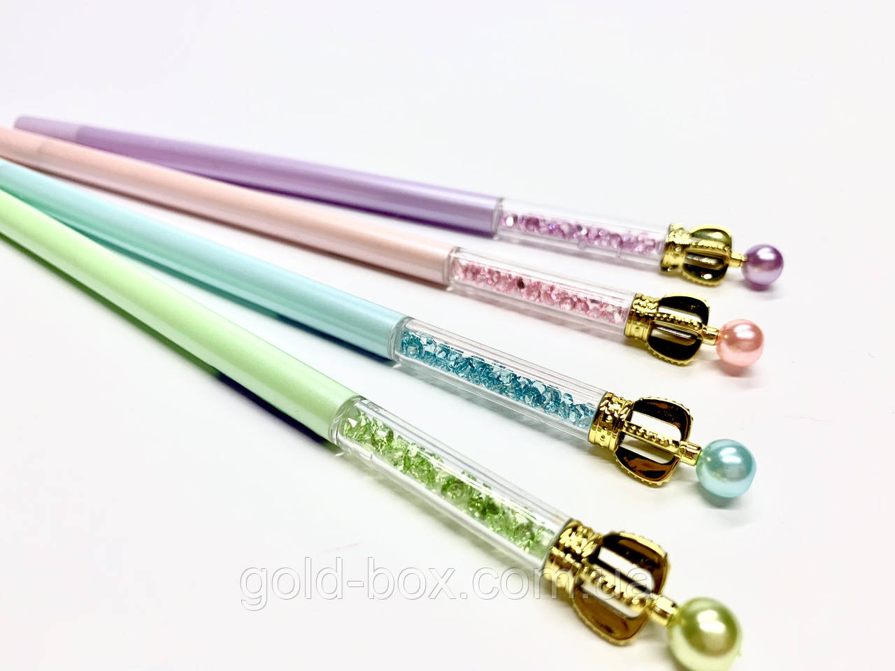 Ручка с камушками и короной (Розовая) - фото 2 - id-p916356292