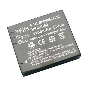 Акумулятор для камер Panasonic CGA-S005E (DMW-BCC12, NP-70, BP-DC4, D-LI106, DB-60, IA-BH125C - аналог 1150ma