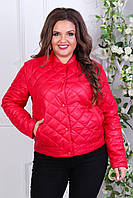 Жіноча стьобана куртка PLUS Size, арт 310, колір червона
