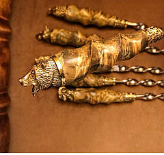 Шампури ручної роботи "Подарунок мисливцеві" у шкіряному сагайді, 6 шт, фото 3