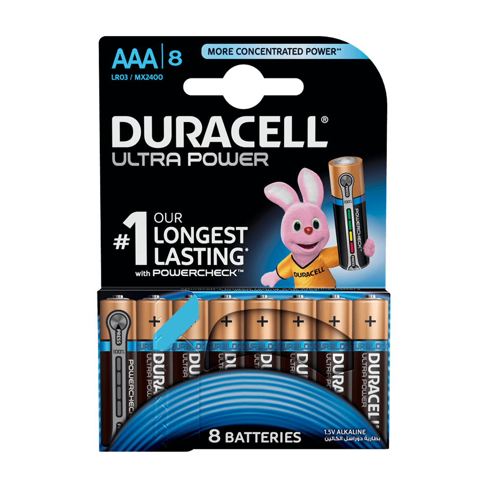 Батарейки AAA (LR03) Duracell Ultra Power Alkaline - 8шт.