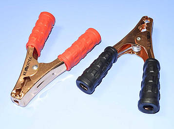 Зажим "крокодил" 400А 15,0см чорний+червоний KRO0409+0410