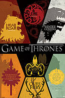 Постер плакат "Игра Престолов / Game of Thrones (Sigils)" 61x91.5см (ps-00198)