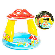 Дитячий надувний басейн для малюків Гриб з навісом 102 х 89 см іntex, 57114