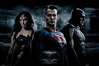 Постер плакат "Бэтмен против Супермена (Трио) / Batman v Superman (Trio) " 91.5x61см (ps-0073)