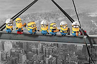 Постер плакат "Гадкий Я (Обед Миньонов На Небоскребе) / Despicable Me (Minions Lunch on a Skyscraper)"