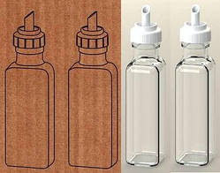 Набір квадратних пляшок 100 мл для масла та соусів з білим пластиковим дозатором Maraska Everglass
