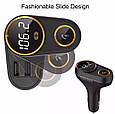 ФМ блютус модулятор слайдер + гучний зв'язок / вільні руки + зарядний 2хUSB + microSD, фото 2