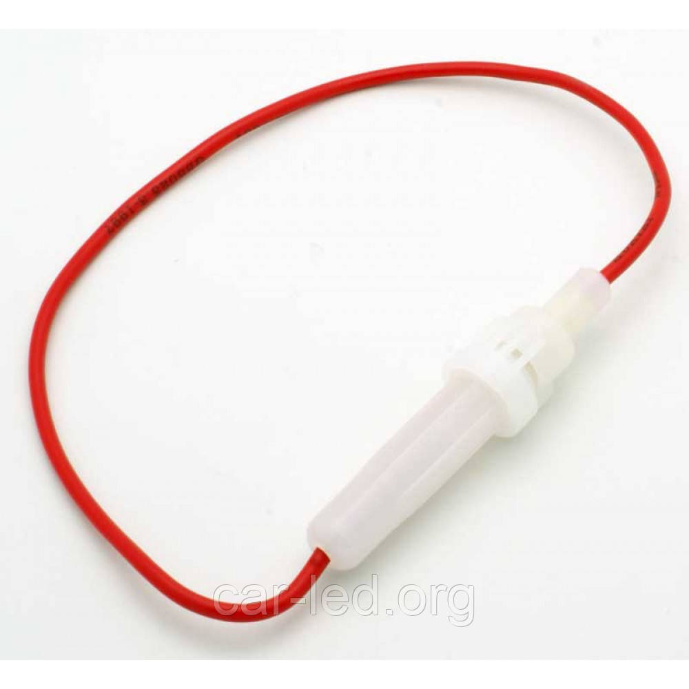 Держатель предохранителя 6,2х30мм на провод, белый , фото 1