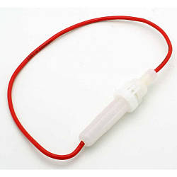 Держатель предохранителя 6,2х30мм на провод, белый 