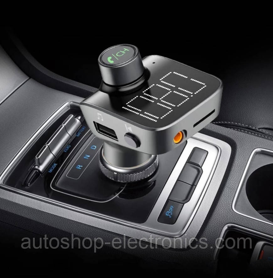 ФМ модулятор / блютус / гучний зв'язок / microSD / AUX / USB / Тестер напруги, фото 1