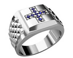 Кільце срібне православне Хрест