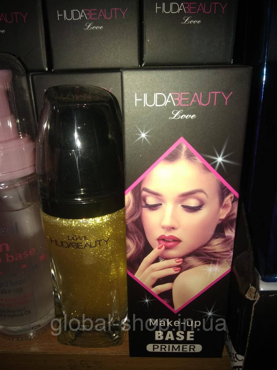 Праймер для макіяжу Huda Beauty з частинками золотих блискіток (Худа Б'юті)Foundation Primer Make-up Base Primer