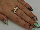 Срібне кільце з золотими пластинами, фото 5