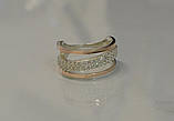 Срібне кільце з золотими пластинами, фото 2