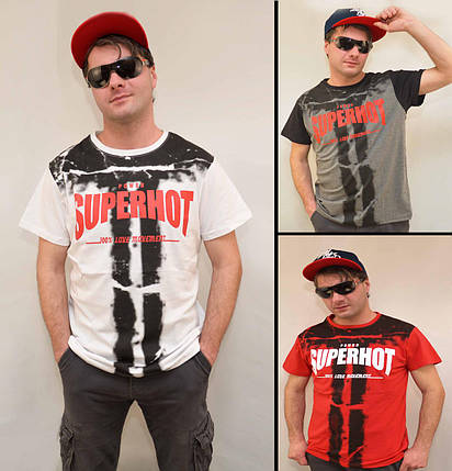 Футболка чоловіча з коротким рукавом і принтом Super Hot від M до XXL, фото 1