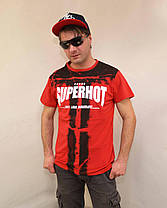 Футболка чоловіча з коротким рукавом і принтом Super Hot від M до XXL, фото 2