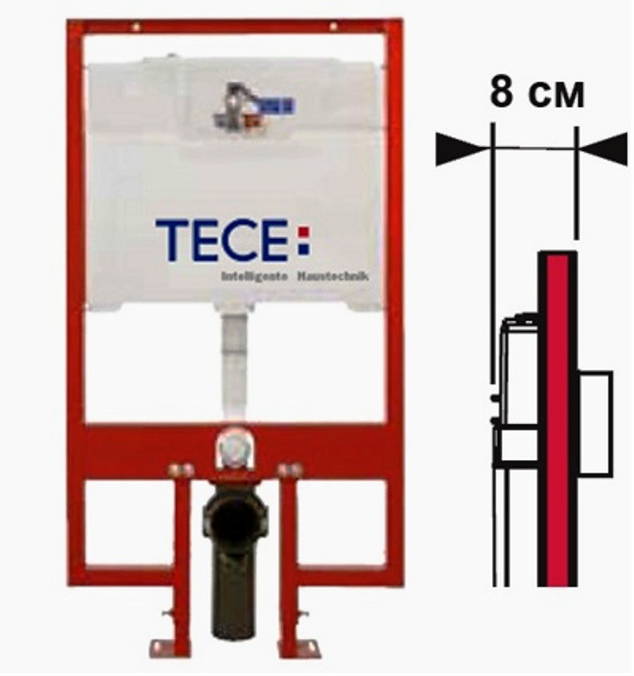 Інсталяція для унітазу глибина 8см TECE 9300040