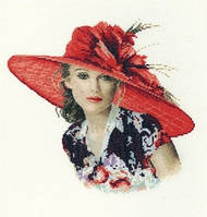 Набор для вышивания крестиком Дама в шляпе. Размер: 20,6*20 см