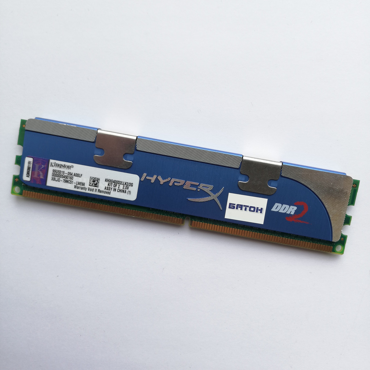 Игровая оперативная память Kingston HyperX DDR2 1Gb 800MHz PC2 6400U CL5 (KHX6400D2LLK2/2G) Б/У