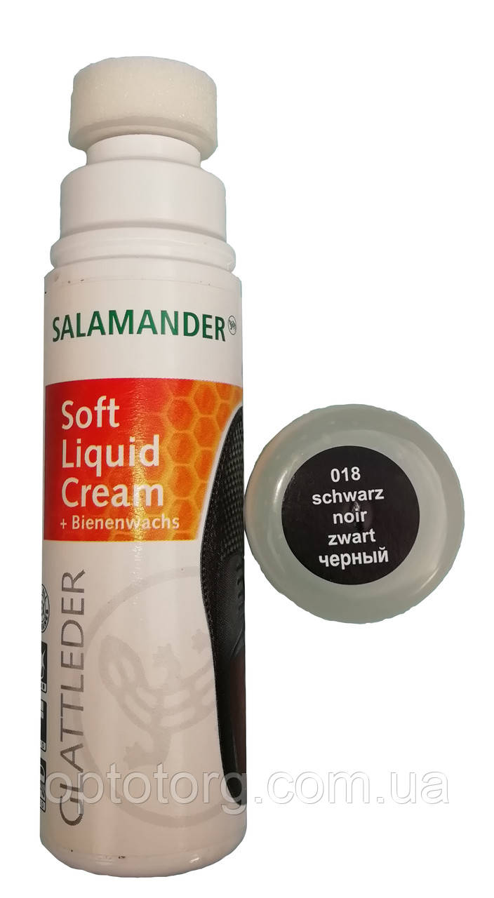 Рідка крем фарба Чорна для гладкої шкіри "Soft Liquid Cream" SALAMANDER 75 мл з воском